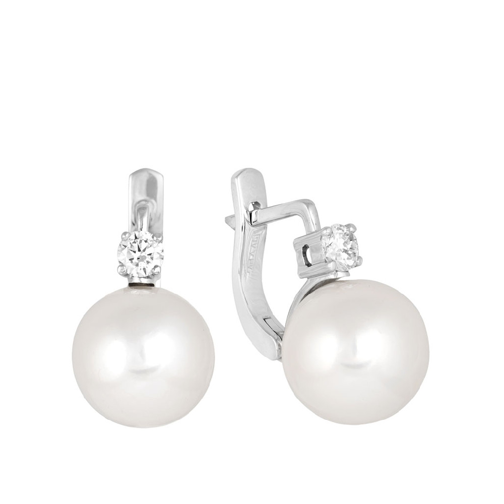 Серьги с бриллиантом ГАЛЕРЕЯ ЭКСКЛЮЗИВА 4570125 Ж