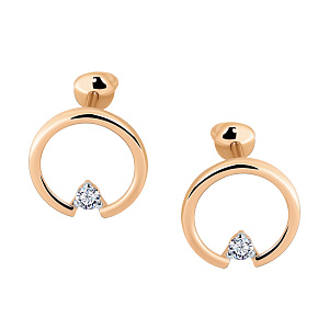 Серьги пуссеты с бриллиантом АРИНА 1053802-11240