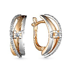 Серьги с бриллиантом АЛЬКОР 25539-100