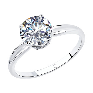 Кольцо помолвочное из серебра SOKOLOV 94012940