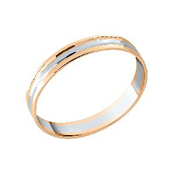 Кольцо обручальное из комбинированного золота KARATOV Т130613733