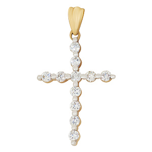 Подвеска крест с бриллиантом Бриант PY50007D