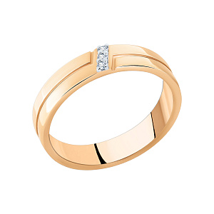Кольцо обручальное с бриллиантом АРИНА 1041501-11140