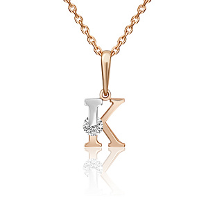 Подвеска буквы из золота Платина 03-3119-К-501-1111-38