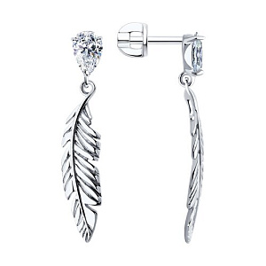 Серьги пуссеты из серебра SOKOLOV 94026436