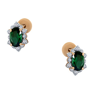 Серьги пуссеты из золота Maskom 201-714_turs-201