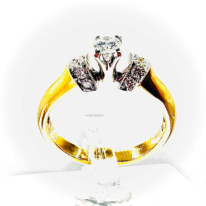 Кольцо помолвочное с бриллиантом Арт-Модерн 010132-Ж/Б