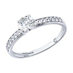 Кольцо помолвочное из серебра SOKOLOV 94014636