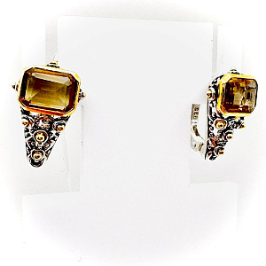 Серьги из серебра Русский СтилЬ 34-3046-41-80-0