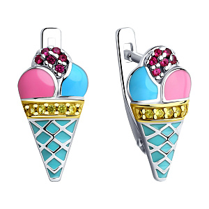 Серьги детские из серебра SOKOLOV 94022777