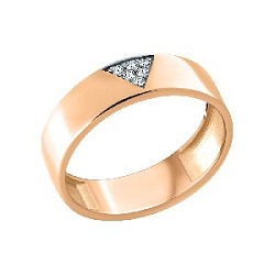 Кольцо обручальное с бриллиантом из красного золота АРИНА 1015131-11140