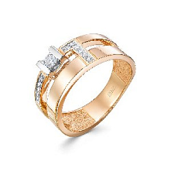 Кольцо с бриллиантом Первая Бриллиантовая 1-742-10