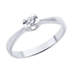 Кольцо помолвочное с бриллиантом SOKOLOV 1011738 №25 23