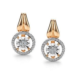 Серьги с бриллиантом АЛЬКОР 26204-100