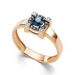 Кольцо с бриллиантом АЛЬКОР 15833-170