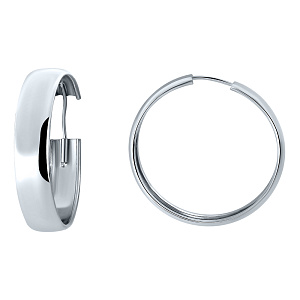 Серьги кольца из серебра Аврора 82165