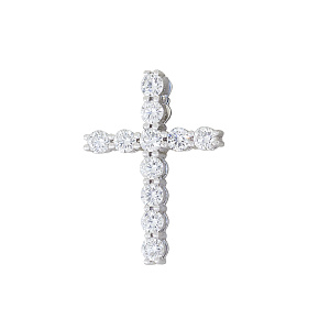 Подвеска крест с бриллиантом МЭЮЗ 09511