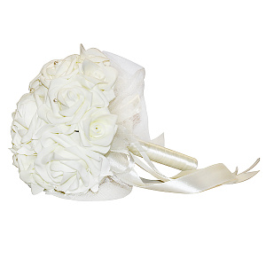 Свадебный букет дублер невесты с розами айвори НБ-0102