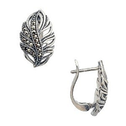 Серьги из серебра Марказит HE997