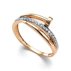 Кольцо с бриллиантом АЛЬКОР 16166-100