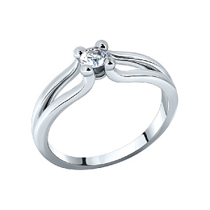 Кольцо помолвочное с бриллиантом Арт-Модерн 010431