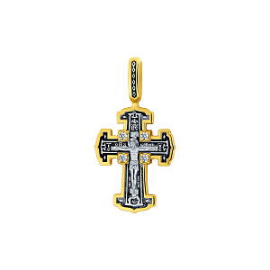 Подвеска крест из серебра Елизавета 8272КЛ-4ф