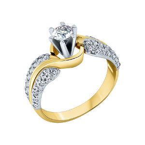 Кольцо помолвочное с бриллиантом 0232