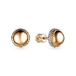 Серьги пуссеты из золота CORONA с5035