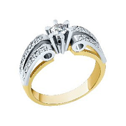 Кольцо помолвочное с бриллиантом 0223