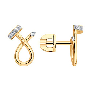 Серьги пуссеты с бриллиантом SOKOLOV 1022416 №25 47