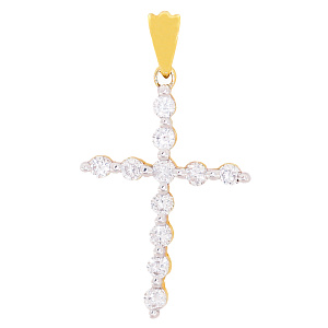 Подвеска крест с бриллиантом Бриант PY50007D