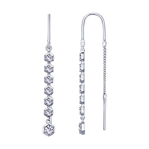 Серьги продежки из серебра SOKOLOV 94022886