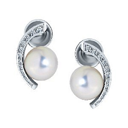 Серьги пуссеты с бриллиантом Арт-Модерн 020569-Б