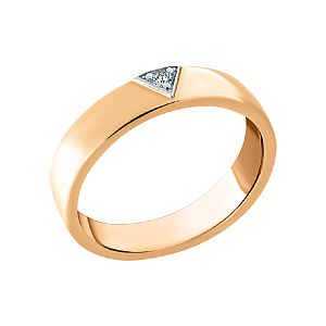 Кольцо обручальное с бриллиантом из красного золота АРИНА 1030801-11140