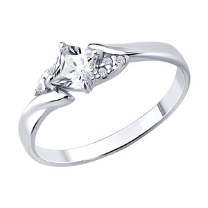 Кольцо помолвочное из серебра SOKOLOV 94014640