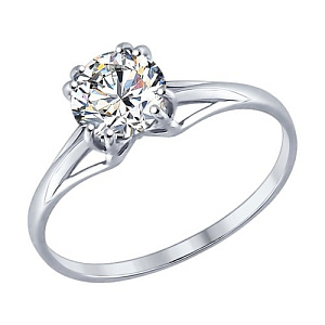 Кольцо помолвочное из серебра SOKOLOV 94012116