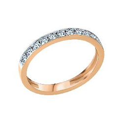 Кольцо обручальное с бриллиантом из красного золота ГАЛЕРЕЯ ЭКСКЛЮЗИВА 3516001