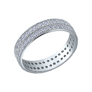 Кольцо обручальное с бриллиантом из белого золота ГАЛЕРЕЯ ЭКСКЛЮЗИВА 4516008