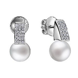 Серьги пуссеты с бриллиантом Арт-Модерн 020570-Б