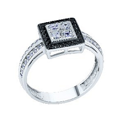 Кольцо с бриллиантом АЛЬКОР 16002-213