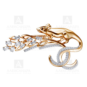 Брошь из золота АЛЕКСАНДРА бш200-01