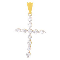 Подвеска крест с бриллиантом Бриант PY50007D