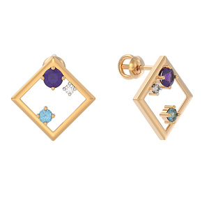 Серьги пуссеты из золота АРИНА 1050042-11230-AT