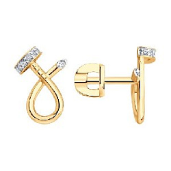 Серьги пуссеты с бриллиантом SOKOLOV 1022416 №25 47