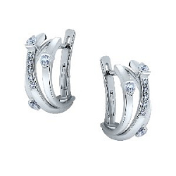 Серьги с бриллиантом Арт-Модерн 020283