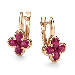 Серьги с бриллиантом АЛЬКОР 26157-103