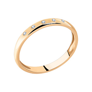 Кольцо обручальное с бриллиантом АРИНА 1017101-11240