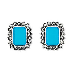 Серьги из серебра Марказит HE908