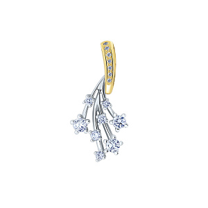 Подвеска с бриллиантом Арт-Модерн 050461-Ж/Б