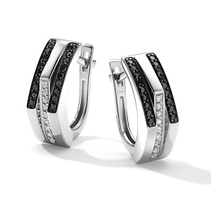 Серьги с бриллиантом АЛЬКОР 26093-213